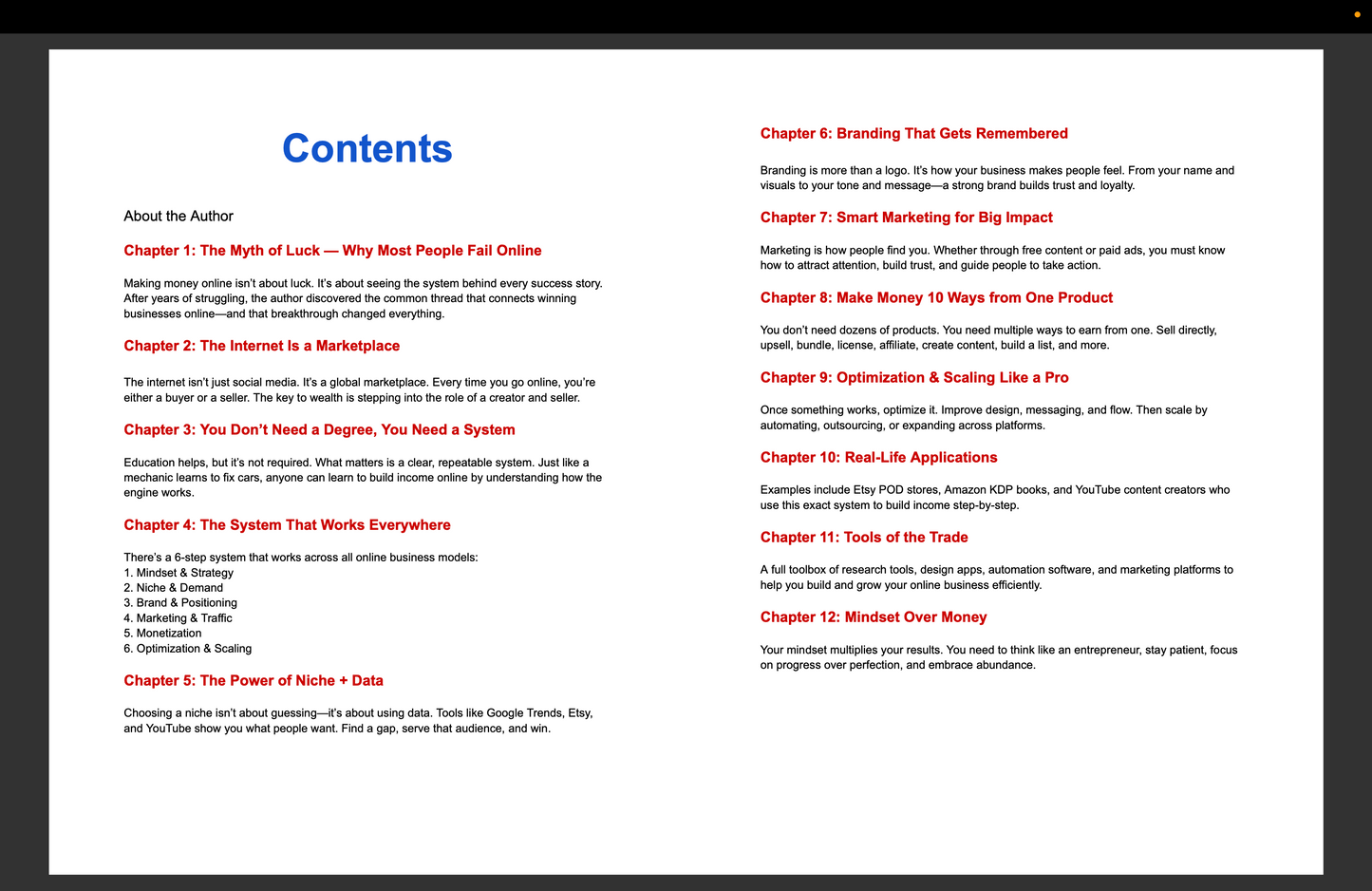 THE ONLINE MONEY SYSTEM EBOOK Digital Download